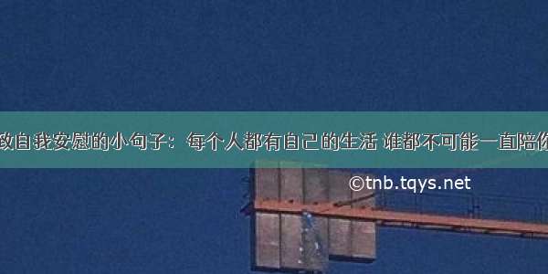 致自我安慰的小句子：每个人都有自己的生活 谁都不可能一直陪你