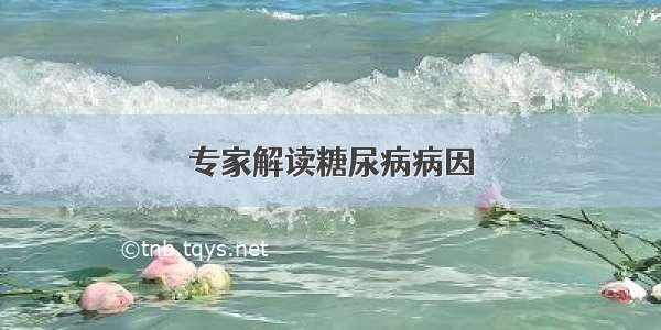 专家解读糖尿病病因