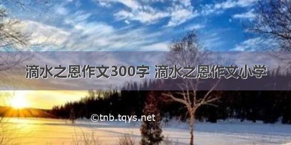 滴水之恩作文300字 滴水之恩作文小学