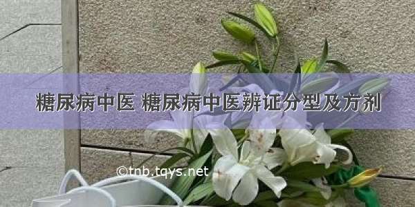 糖尿病中医 糖尿病中医辨证分型及方剂