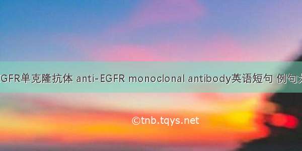 抗EGFR单克隆抗体 anti-EGFR monoclonal antibody英语短句 例句大全