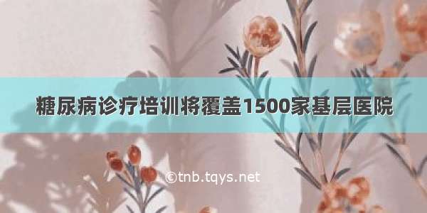 糖尿病诊疗培训将覆盖1500家基层医院