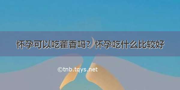 怀孕可以吃藿香吗？怀孕吃什么比较好