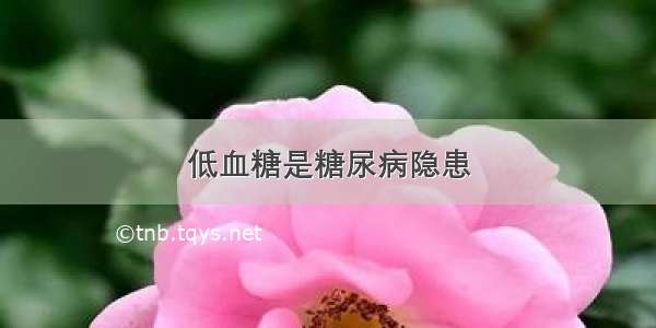 低血糖是糖尿病隐患