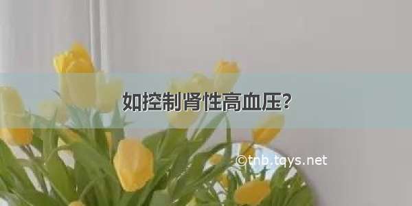 如控制肾性高血压？