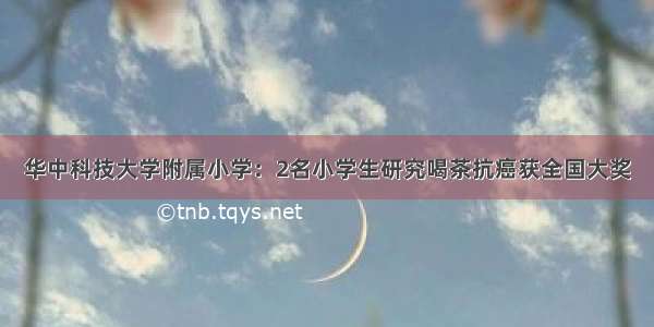 华中科技大学附属小学：2名小学生研究喝茶抗癌获全国大奖