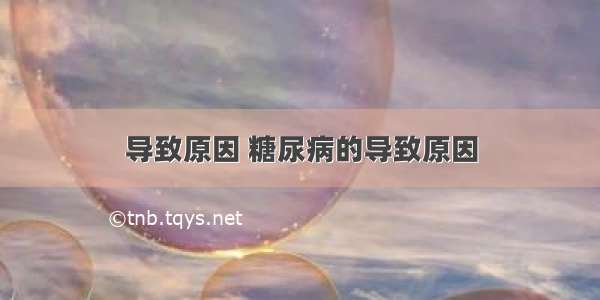 导致原因 糖尿病的导致原因