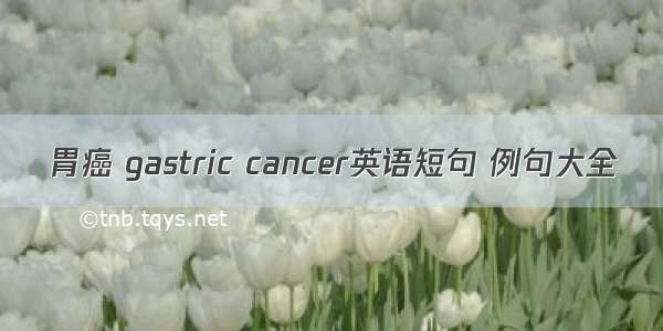 胃癌 gastric cancer英语短句 例句大全