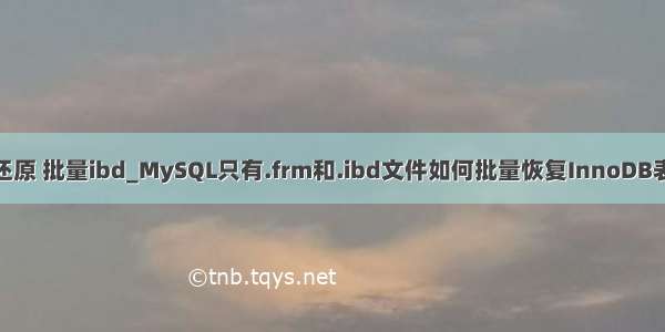 mysql 还原 批量ibd_MySQL只有.frm和.ibd文件如何批量恢复InnoDB表-爱可生