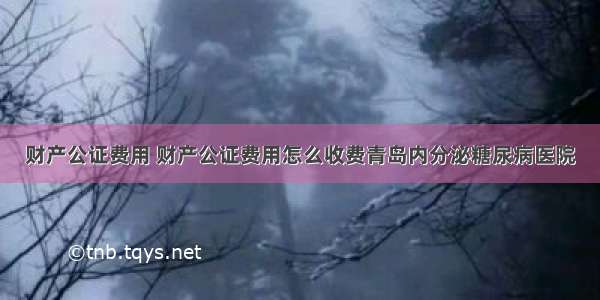 财产公证费用 财产公证费用怎么收费青岛内分泌糖尿病医院