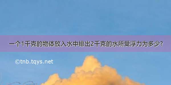 一个1千克的物体放入水中排出2千克的水所受浮力为多少？