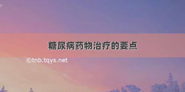 糖尿病药物治疗的要点