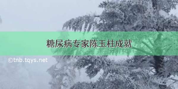 糖尿病专家陈玉柱成就