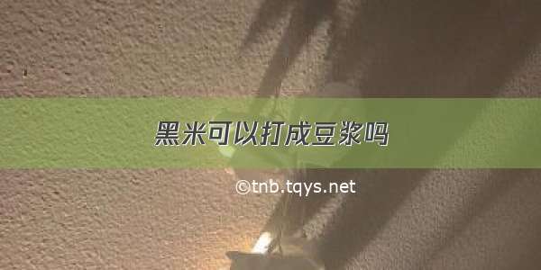 黑米可以打成豆浆吗