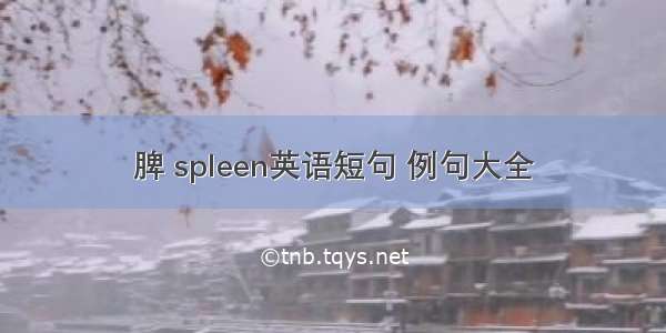 脾 spleen英语短句 例句大全