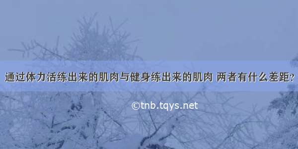 通过体力活练出来的肌肉与健身练出来的肌肉 两者有什么差距？