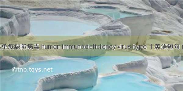 Ⅰ型人类免疫缺陷病毒 human immunodeficiency virus type Ⅰ英语短句 例句大全