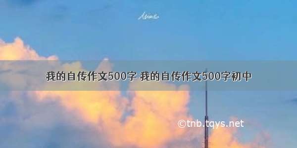 我的自传作文500字 我的自传作文500字初中