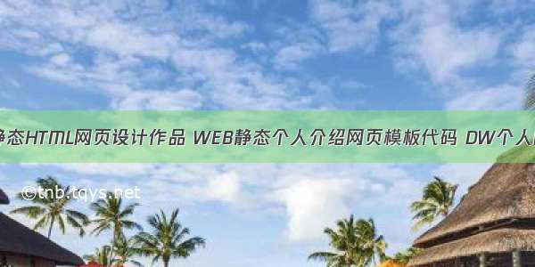 DIV简单个人静态HTML网页设计作品 WEB静态个人介绍网页模板代码 DW个人网站制作成品