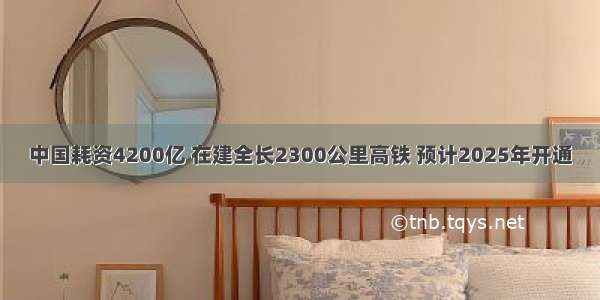 中国耗资4200亿 在建全长2300公里高铁 预计2025年开通