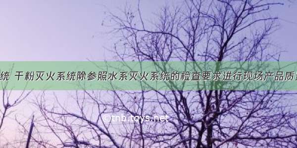 气体灭火系统 干粉灭火系统除参照水系灭火系统的检查要求进行现场产品质量检查外 还