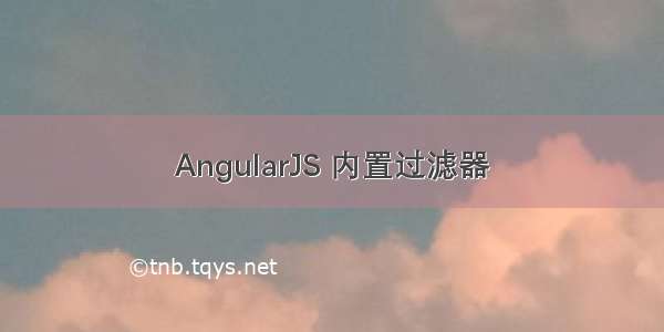 AngularJS 内置过滤器