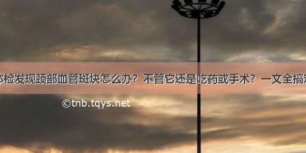 体检发现颈部血管斑块怎么办？不管它还是吃药或手术？一文全搞定