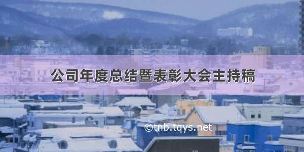 公司年度总结暨表彰大会主持稿