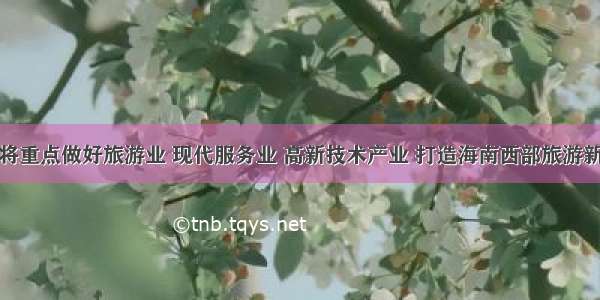 儋州将重点做好旅游业 现代服务业 高新技术产业 打造海南西部旅游新爆点