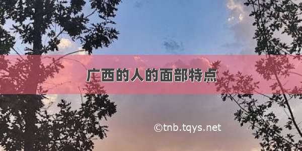 广西的人的面部特点