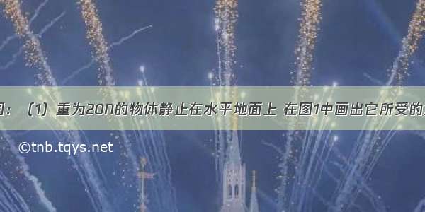 根据要求作图：（1）重为20N的物体静止在水平地面上 在图1中画出它所受的重力G的示意