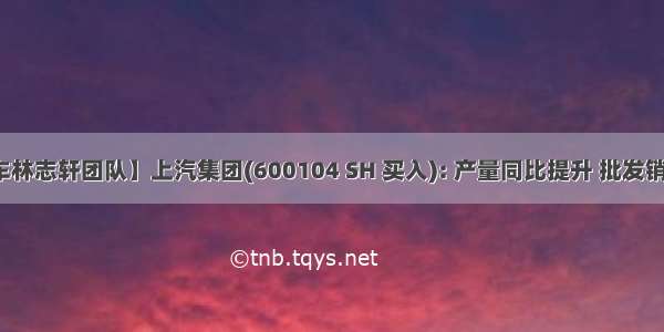 【华泰汽车林志轩团队】上汽集团(600104 SH 买入): 产量同比提升 批发销量跌幅收窄