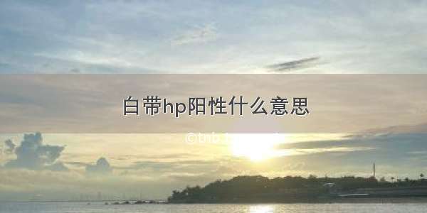 白带hp阳性什么意思