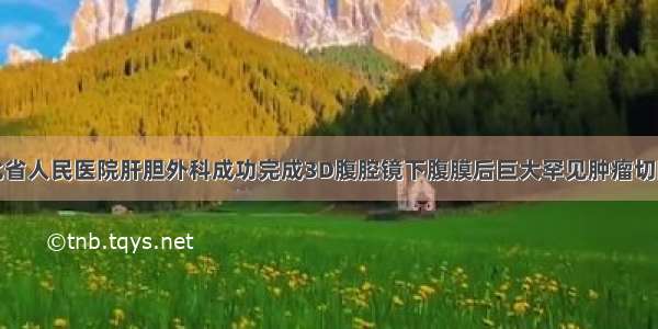 河北省人民医院肝胆外科成功完成3D腹腔镜下腹膜后巨大罕见肿瘤切除术