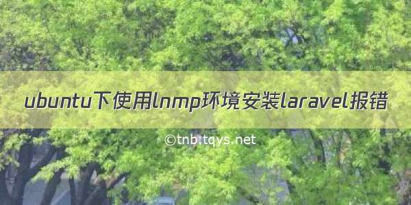 ubuntu下使用lnmp环境安装laravel报错