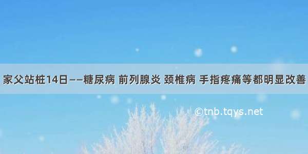 家父站桩14日——糖尿病 前列腺炎 颈椎病 手指疼痛等都明显改善