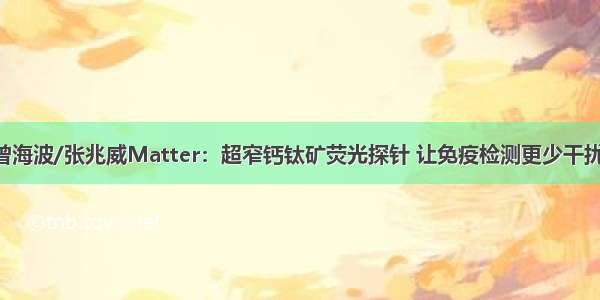 曾海波/张兆威Matter：超窄钙钛矿荧光探针 让免疫检测更少干扰！