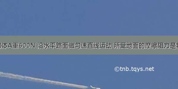 如图所示 物体A重600N 沿水平路面做匀速直线运动 所受地面的摩擦阻力是物重的0.2倍