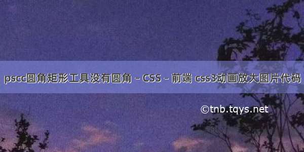 pscc圆角矩形工具没有圆角 – CSS – 前端 css3动画放大图片代码