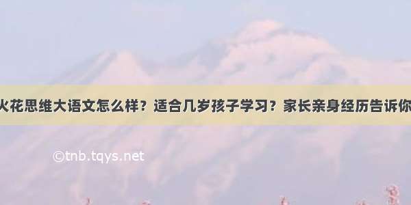 火花思维大语文怎么样？适合几岁孩子学习？家长亲身经历告诉你！