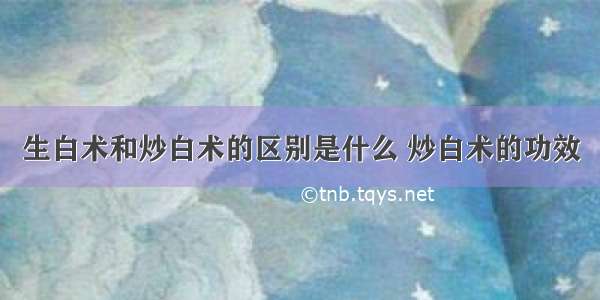 生白术和炒白术的区别是什么 炒白术的功效