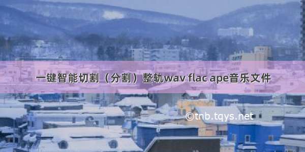 一键智能切割（分割）整轨wav flac ape音乐文件