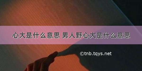 心大是什么意思 男人野心大是什么意思