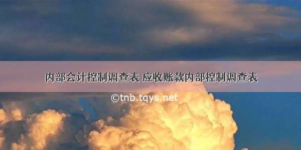 内部会计控制调查表 应收账款内部控制调查表