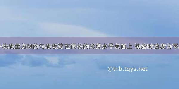 如图所示 一块质量为M的匀质板放在很长的光滑水平桌面上 初始时速度为零.板的左端有