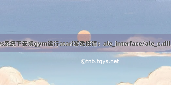 windows系统下安装gym运行atari游戏报错：ale_interface/ale_c.dll OSError