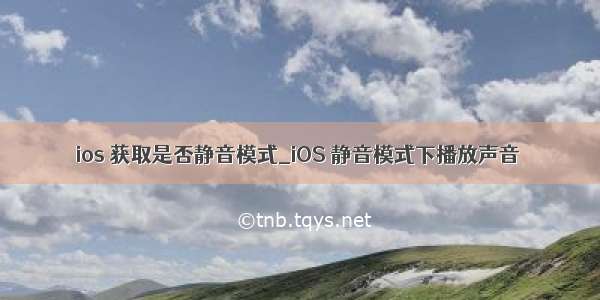 ios 获取是否静音模式_iOS 静音模式下播放声音