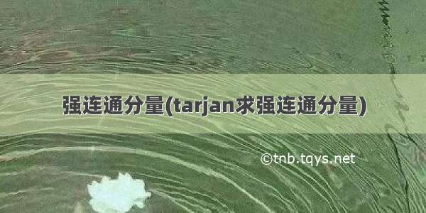 强连通分量(tarjan求强连通分量)