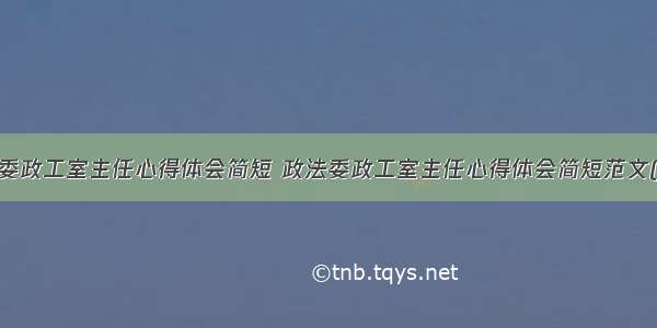 政法委政工室主任心得体会简短 政法委政工室主任心得体会简短范文(6篇)