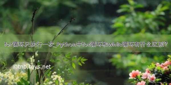 for循环只执行一次_Python中for循环和while循环有什么区别？